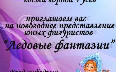 Детско-юношеский центр приглашает 27 декабря на новогодний праздник «Ледовые фантазии»