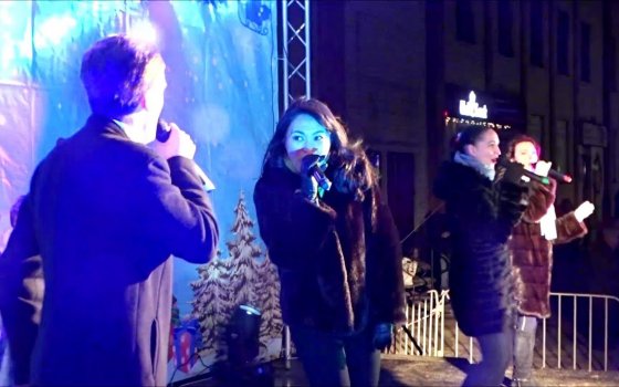 В Новогоднюю ночь в центре Гусева была организована развлекательная программа