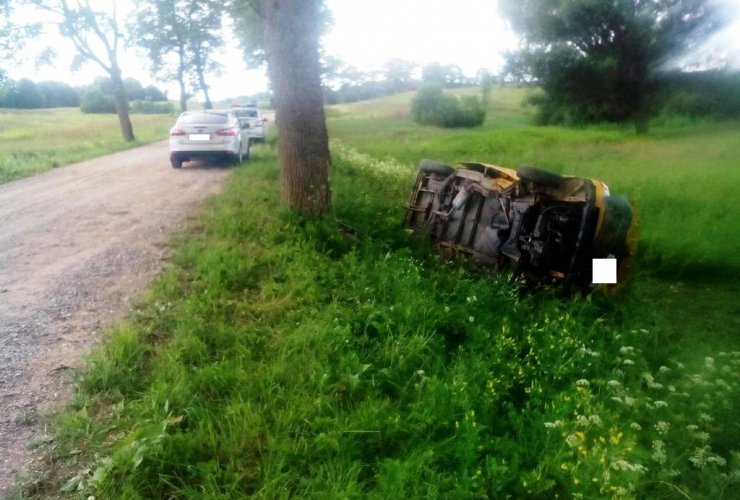 Под Гусевом водитель «Фольксвагена» врезался в придорожное дерево, пострадал пассажир