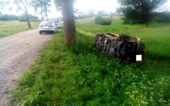 Под Гусевом водитель «Фольксвагена» врезался в придорожное дерево, пострадал пассажир