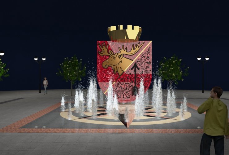 На центральной площади Гусева установят фонтан с гербом города