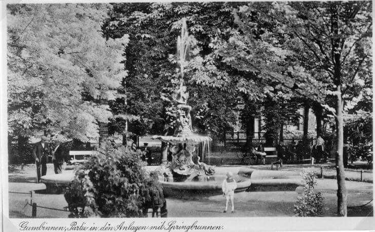 Линденштрассе — Гинденбургштрассе, фонтан на променаде (в районе памятника «Штыковая атака»). 1924–1938 годы