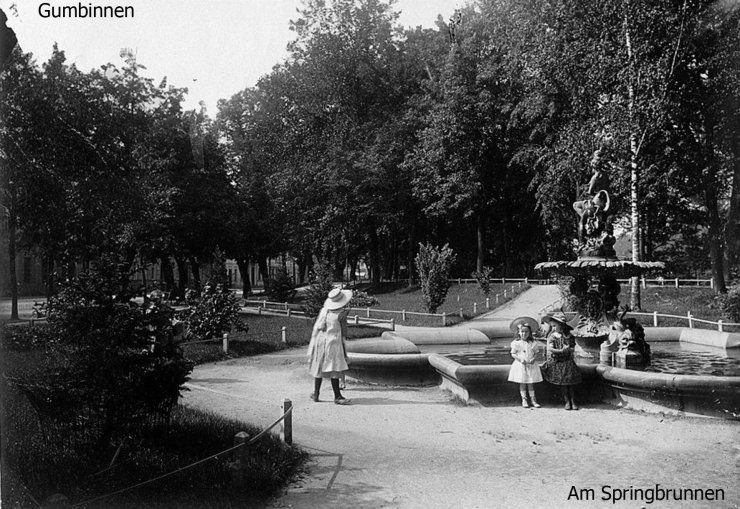 Линденштрассе — Гинденбургштрассе, фонтан на променаде (в районе памятника «Штыковая атака»). 1905–1910 годы