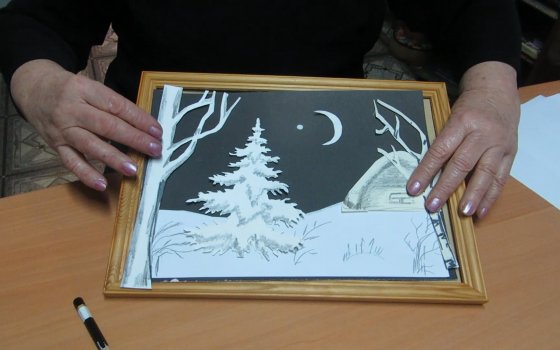 Мастер-класс от Лермонтовской библиотеки по изготовлению картины с зимним пейзажем
