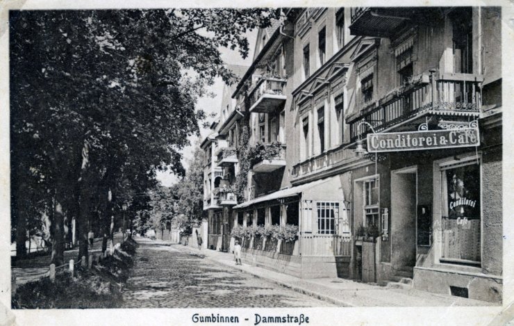 Даммштрассе, 1914 год (от перекрёстка с улицей Победы в сторону бывшего завода «Микродвигатель»)