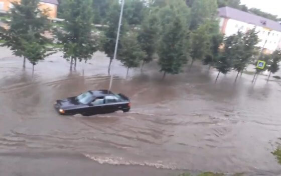 Гусев снова затопило после проливного дождя