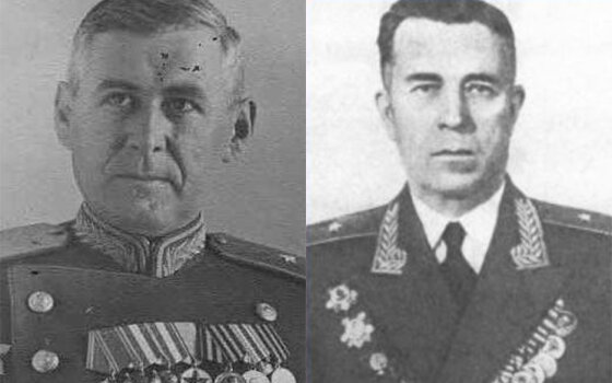 Члены военного совета 2-й и 5-й армий генералы Черешнюк и Деньгин