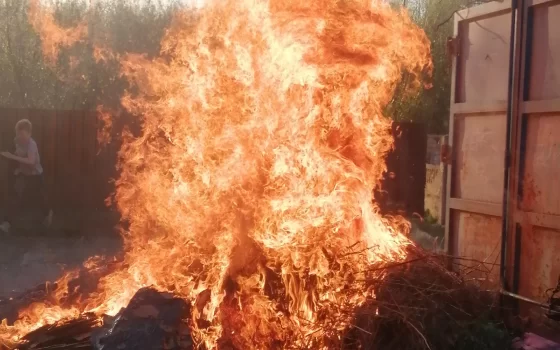 Пожар после субботника в Гусеве