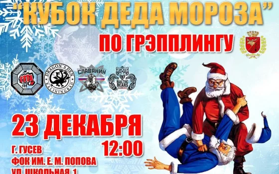 23 декабря в Гусеве пройдут соревнования по грэпплингу на «Кубок Деда Мороза»